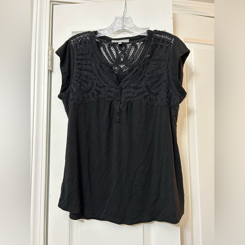 Daniel Rainn Crochet Knit Top
